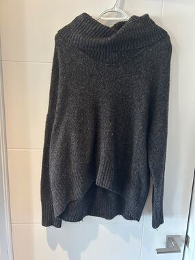 Michael Kors Charcoal Ribbed Cowl Neck Sweater